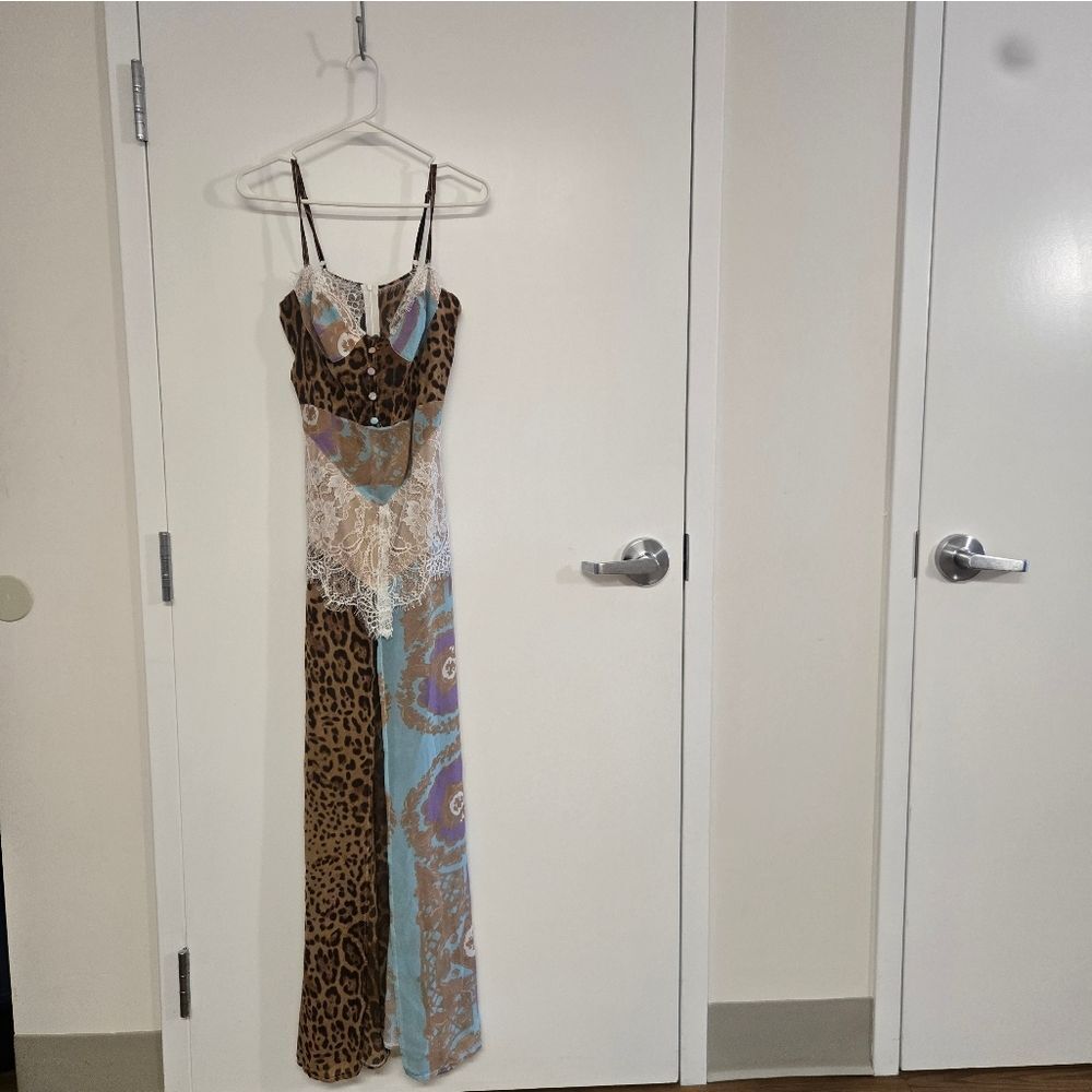 Sheer Multi Pattern Maxi Dress - image 3